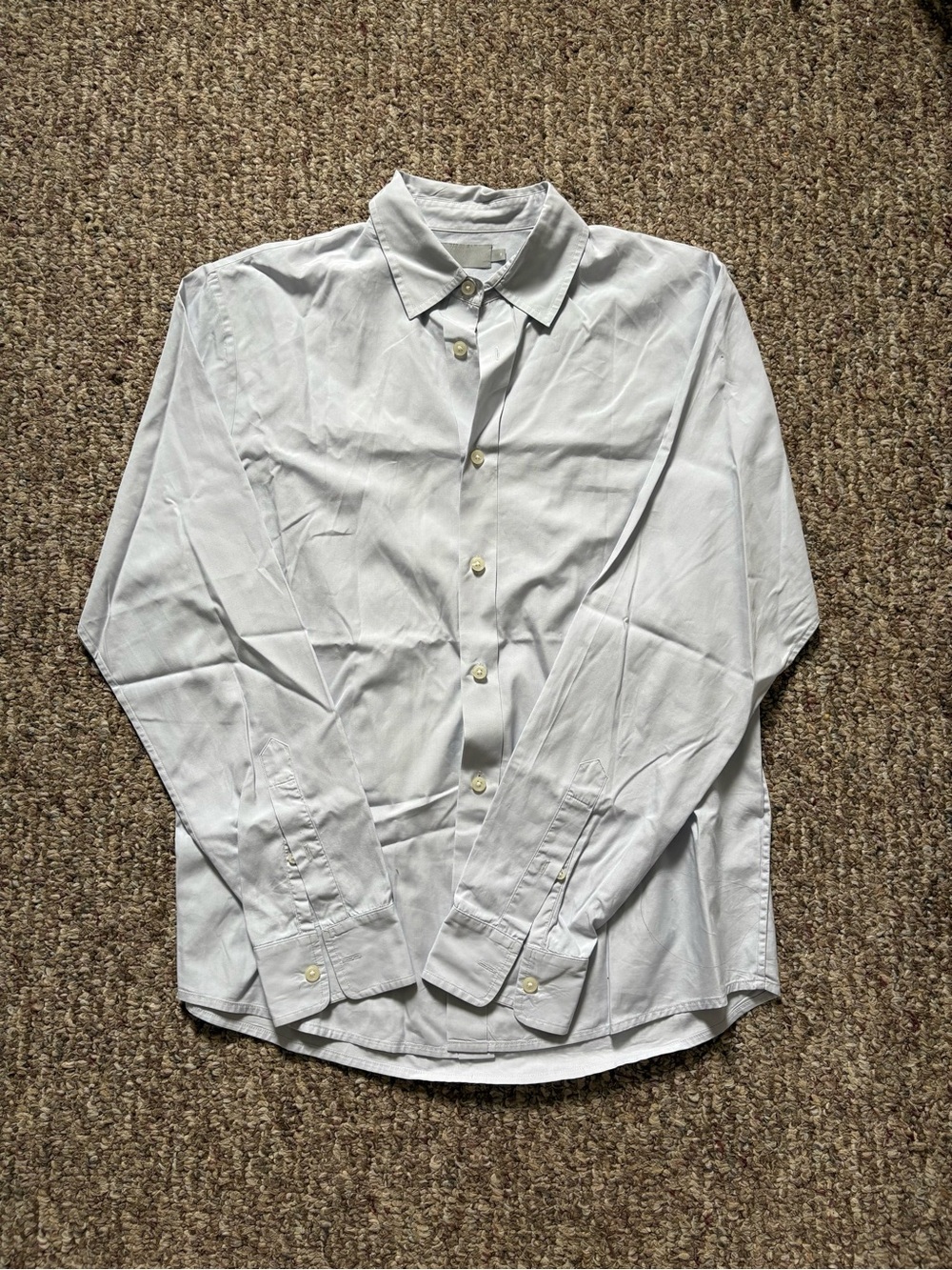 Vince Men's White Long-Sleeve Button-Up Shirt